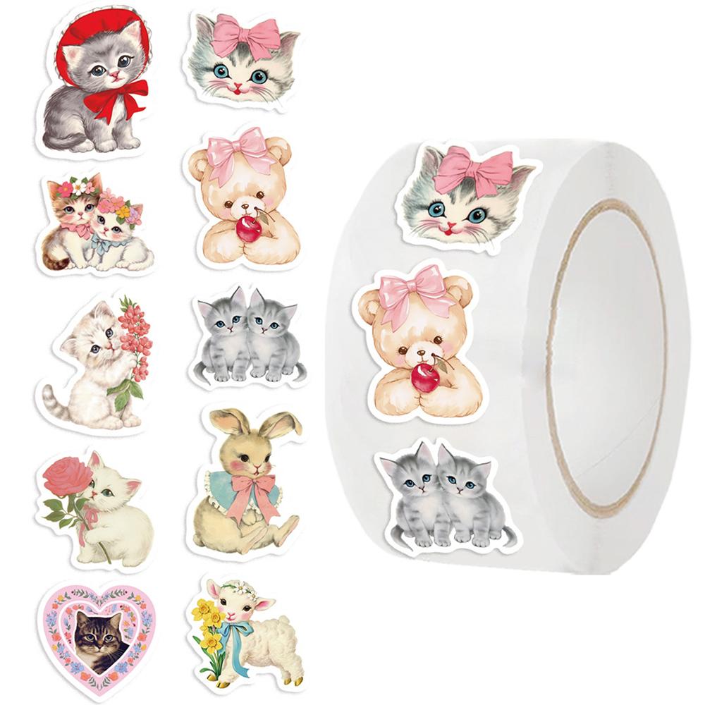 100-500pcs Cartoon Animal Cat Sticker Graffiti Stickers For Bicycle Hand Account Pencil Case Gift Decals Stationery Stickers