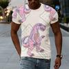 New Summer Dinosaur Art Men's Adult Casual T-shirt 3D Digital Printing T-Shirts