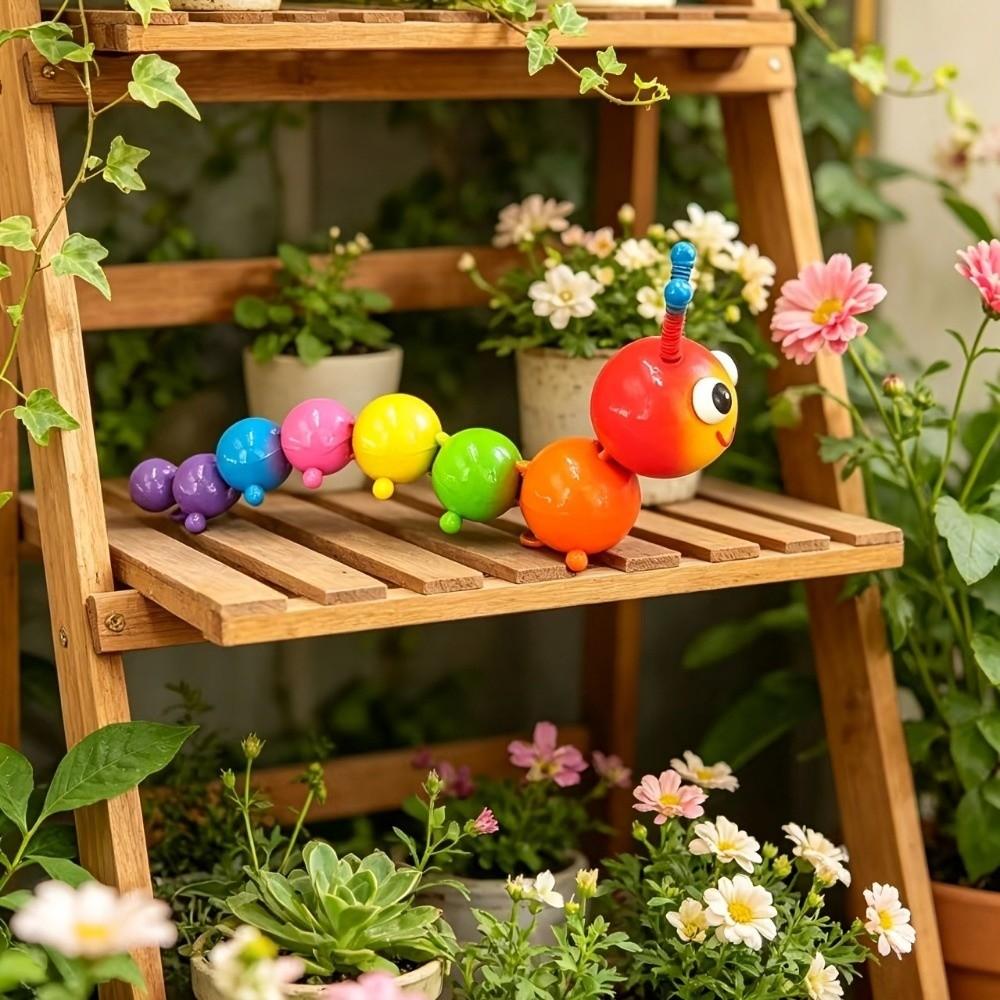 Colorful Mini Insect Model Metal Craft Caterpillar Figurine Home Decor  Bonsai Adornment