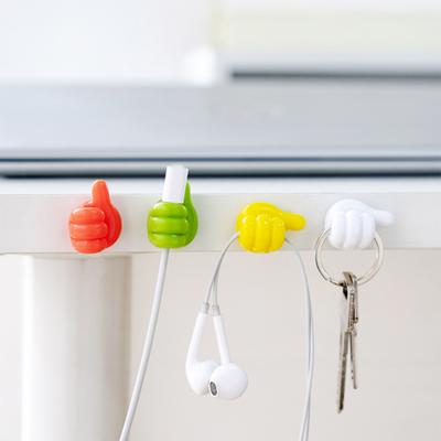 20/30/50Pcs Self Adhesive Cable Clips Key Holders Simple Installation Wide Application Thumbs-Up Hooks Wall Organizer