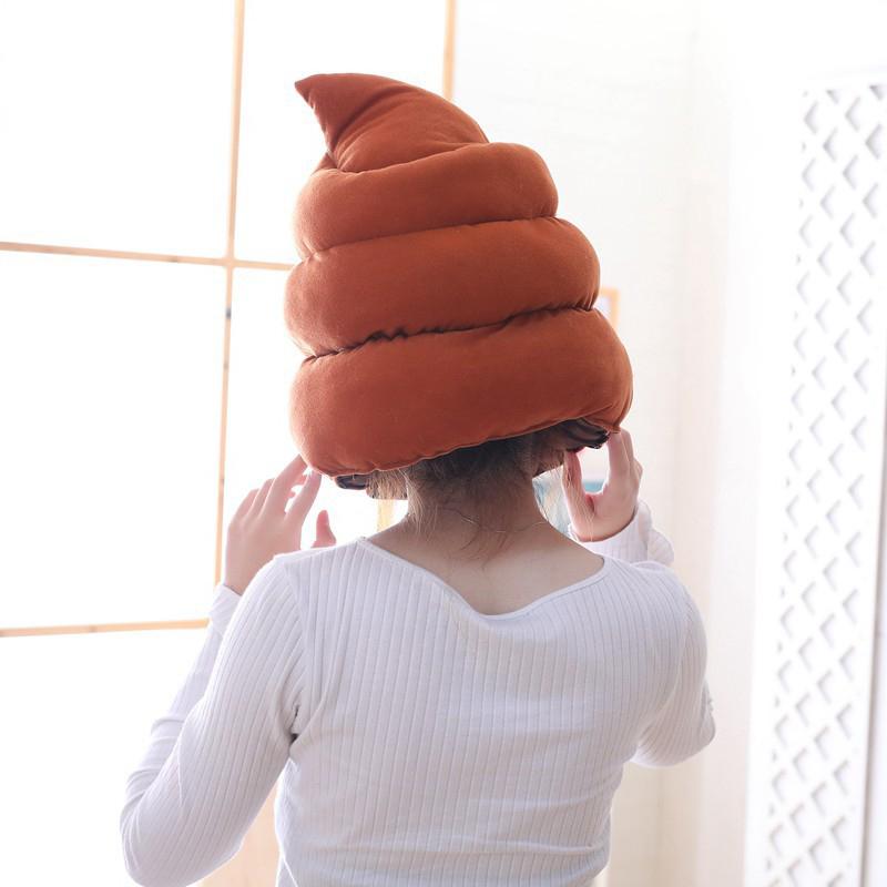 Funny Poop Shaped Headgear Short Plush Costume Hats Photo Props