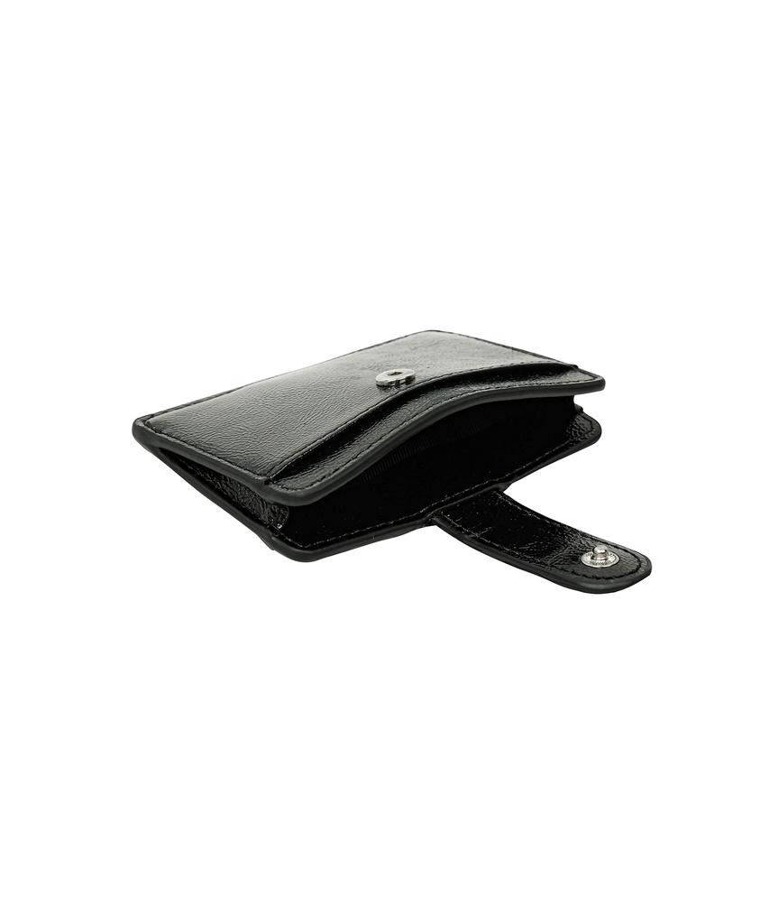 Lemasque Mini Daisy Slim Cowhide Card Holder Black