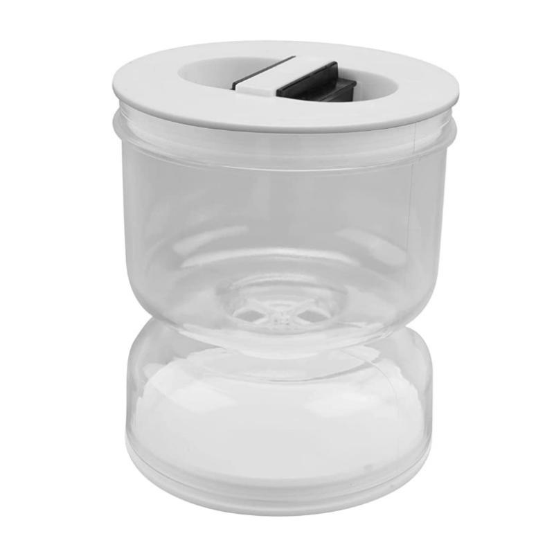 

Банка для солений с разделением на мокрую и сухую Герметичная банка для солений Бытовая с контейнером-перевертышем и ситечком Контейнер для оливок в форме песочных часов белый