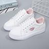Spring New Fashion White Shoes Female Students Lace up round Toe Color Matching Casual Sports Skate Shoes  Wholesale