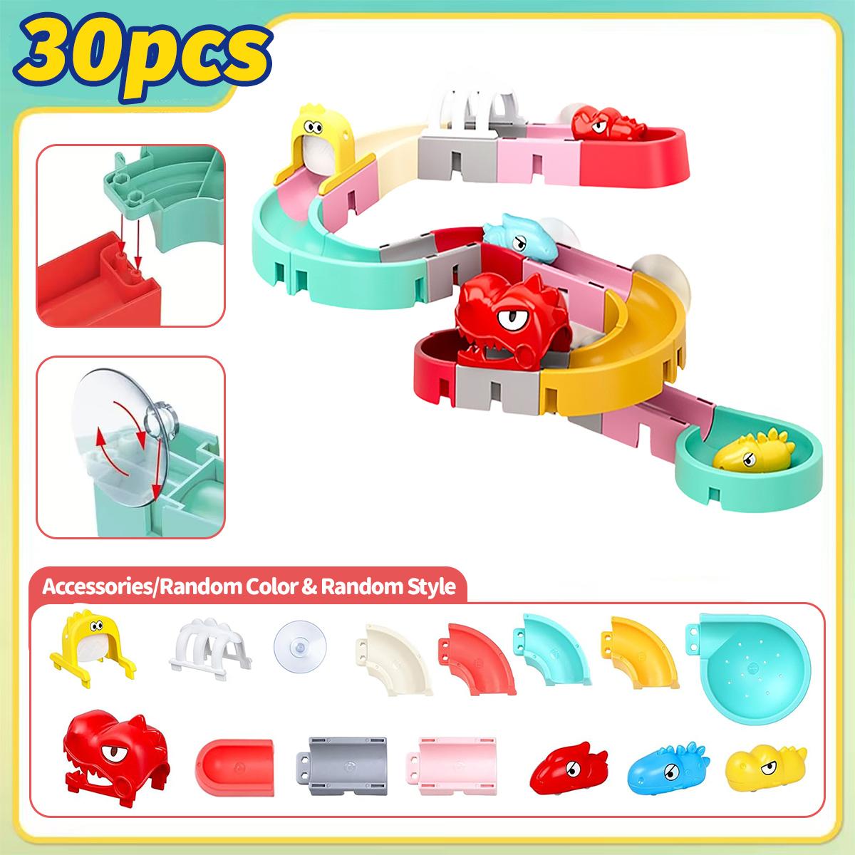 

Bath Toys DIY Building Water Slide Tracks Dinosaur Bathtub Wall Toys For Kids Fun Baby Bathtime Bath Tub Shower