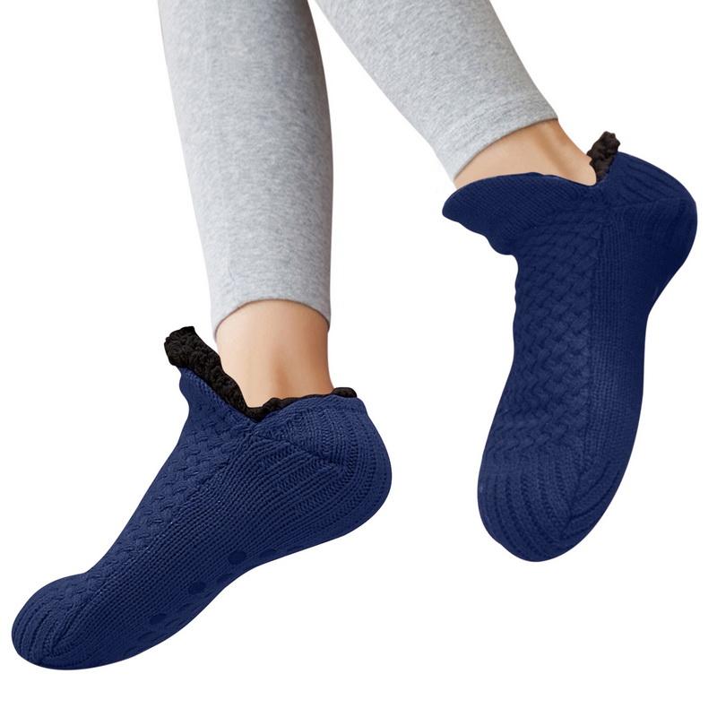Indoor Winter Floor Socks Women Men Slippers Socks Home Bedroom Sleeping Socks Non-Slip Knitted Fleece Warm Carpet Couple Socks
