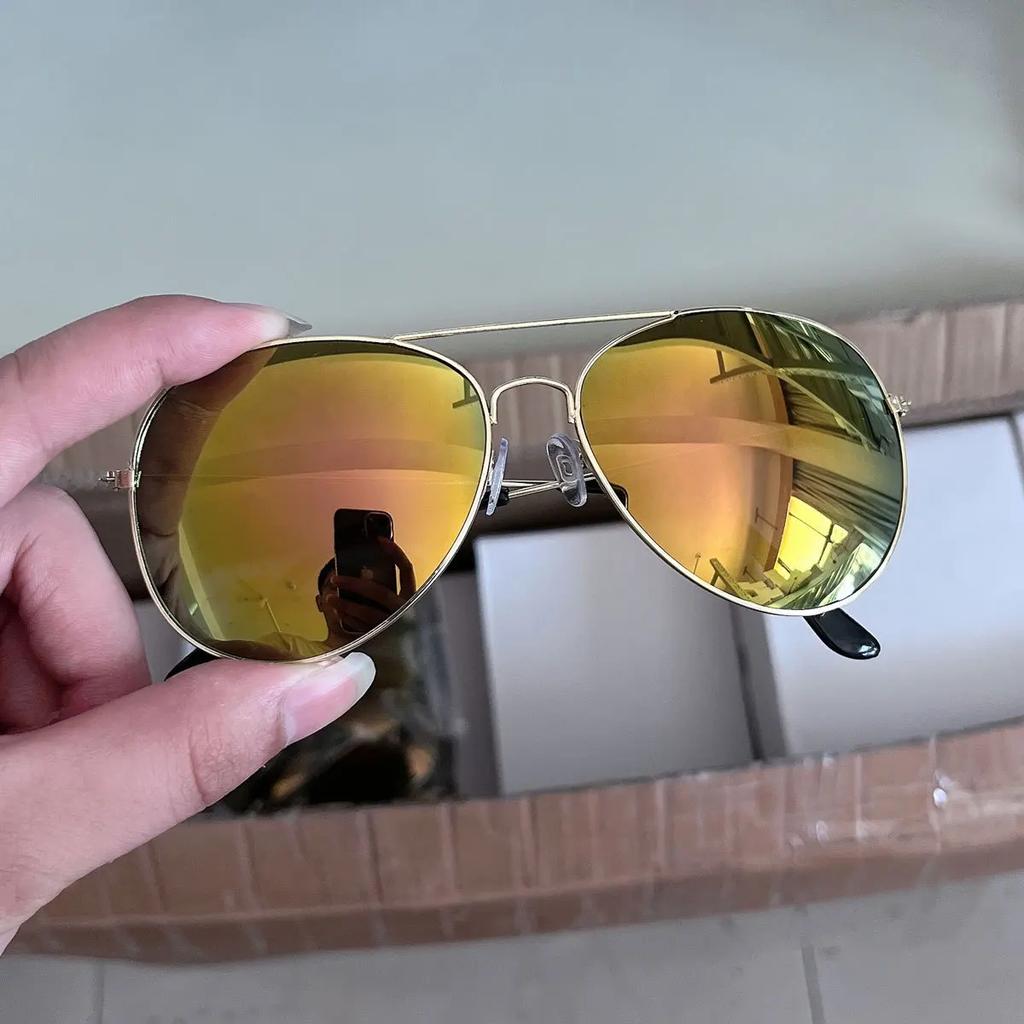 New Vintage Pilot Sunglasses for Men Women Metal Frame UV400 Protection Fashion Outdoor Shades Unisex