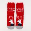 Autumn Winter Christmas Cartoon Elk Coral Fleece Velvet Sleep Socks