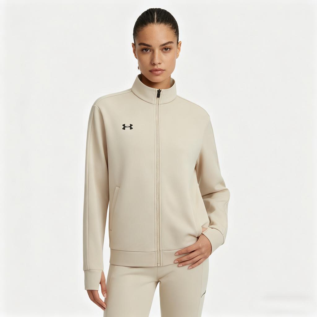 Under Armour Casual Minimalist Versatile Business Fashion Sports Fitness Travel Zip-Up Jacket Unisex Jackets Khaki 26500405-280
