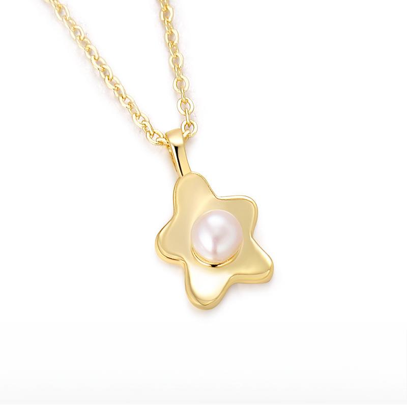 Einfache und niedliche Blumen-Perlenkette Temperamentvolle Geschenke für die Freundin Neue kleine Blumen-Collierkette