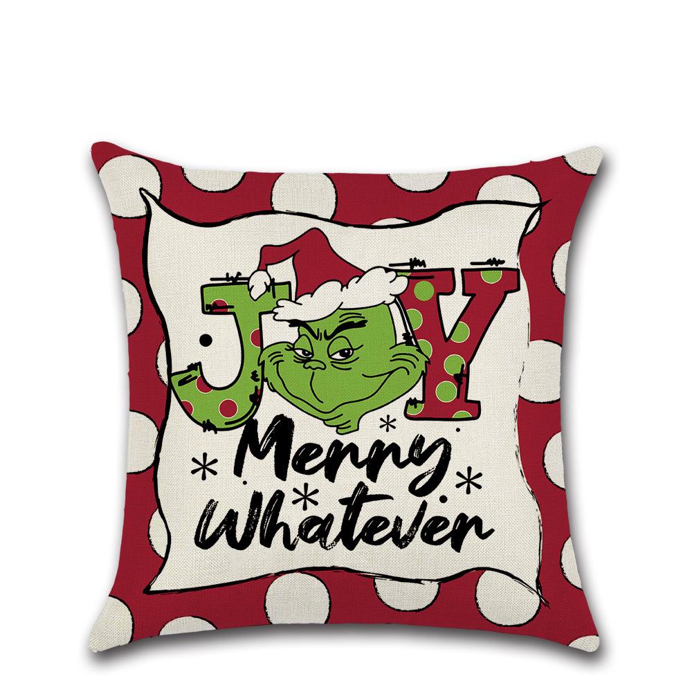 New Christmas Pillow Cover Elk Snowman Linen Sofa Pillow Household Products