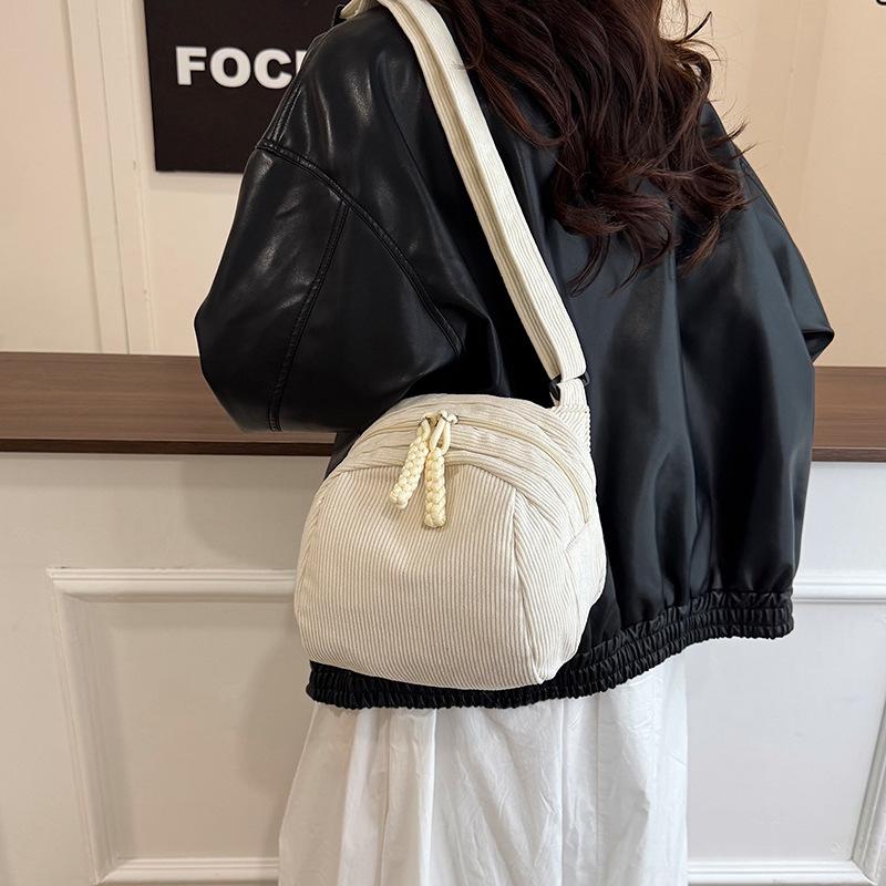 Herbst Vielseitige Damen Cord Crossover-Taschen Einfache Unifarbene Leichte Damen-Umhängetasche Reise Tragbare Damen-Handtasche