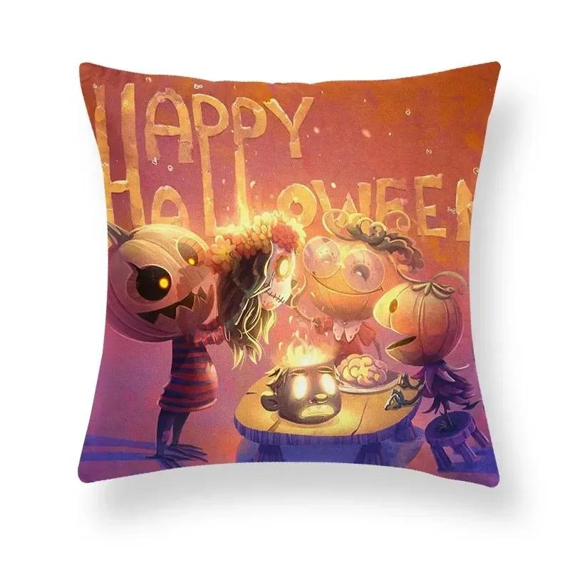Taie d'Oreiller à Thème d'Horreur d'Halloween, Décoration pour Salon, Bureau, Canapé, Voiture