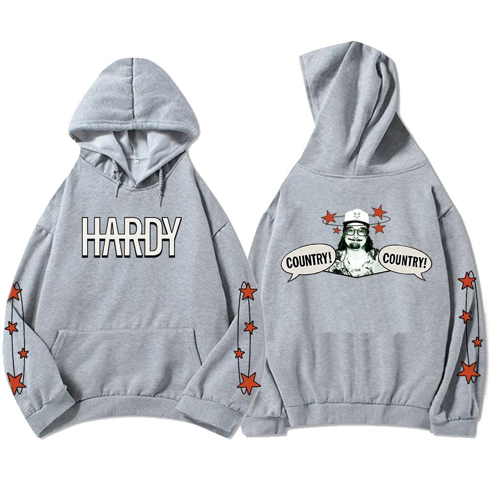 HARDY COUNTRY! COUNTRY Hoodies Fashion Autumn Hooded Male Sweatshirts Grunge Streetwear Album Graphic Print Sudaderas