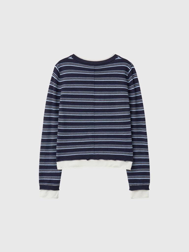 GENERALIDEA Striped Layered Pullover [Navy] / Gf1Lkp522