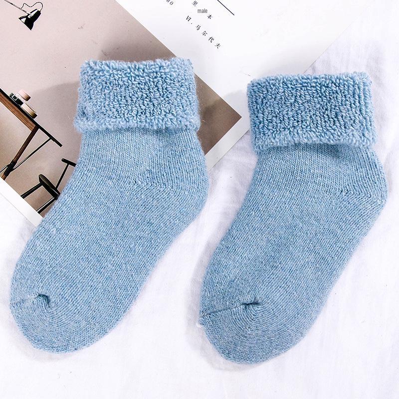 Thickened Terry Wool Socks for Boys and Girls: Warm, Loose-Mouth Design for Autumn and Winter.