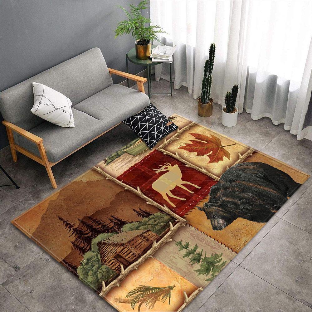 3D Lion Carpets African Style Living Room Area Rug Scenery Print Bedroom Rug for Boys Kids Play Mat Kitchen Rug Entrance Doormat