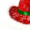 Santa Cowgirl Hat White Trim Festive Western Costume Santa Cowboy Hat For Adults For New Year's Eve Parties Stage Performances