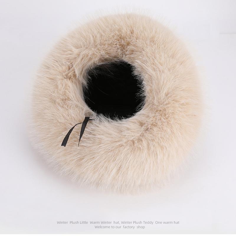 Autumn Winter Women Plush Leopard Hat Thick Cold-Proof Warm Ear Protection Fisherman Hat