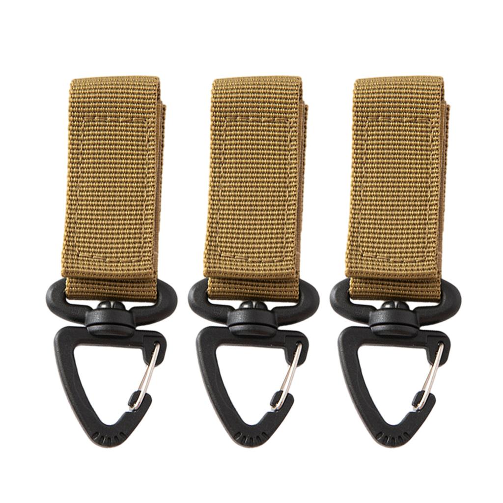 3 Pcs Tactically Belt Hanging Carabiners Hook Belt Clip Key Buckle 360 Degree Rotating Nylon Webbing Buckle Strap Clip