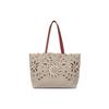 New Chloe Bright Calfskin With Linen Tote Bag, Shopping Bag, Handbag Large Women's Khaki CHC22-SS493G23-27S