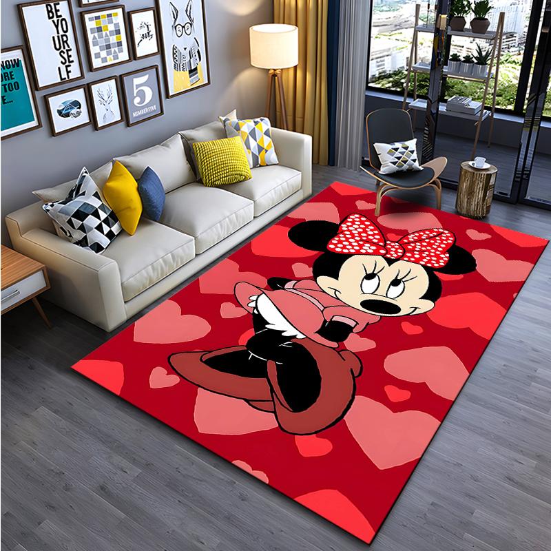 Best Seller Mickey Minnie Theme Cartoon Rug Bedroom Living Room Anime Carpets for Boys Girl Room Floor Mat Decor Non-Slip Rug