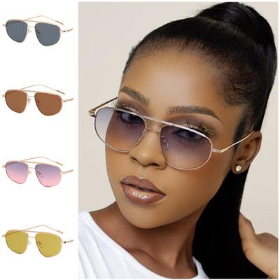 NEW Sunglasses Unisex Double Beam Sun Glasses Anti-UV Spectacles Retro Eyeglasses Alloy Frame Sunscreen Pilot Google