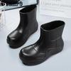 Damen Regenstiefeletten, wasserdichte Freizeitschuhe, große rutschfeste Stiefeletten, dicke Sohle, feste Stiefel