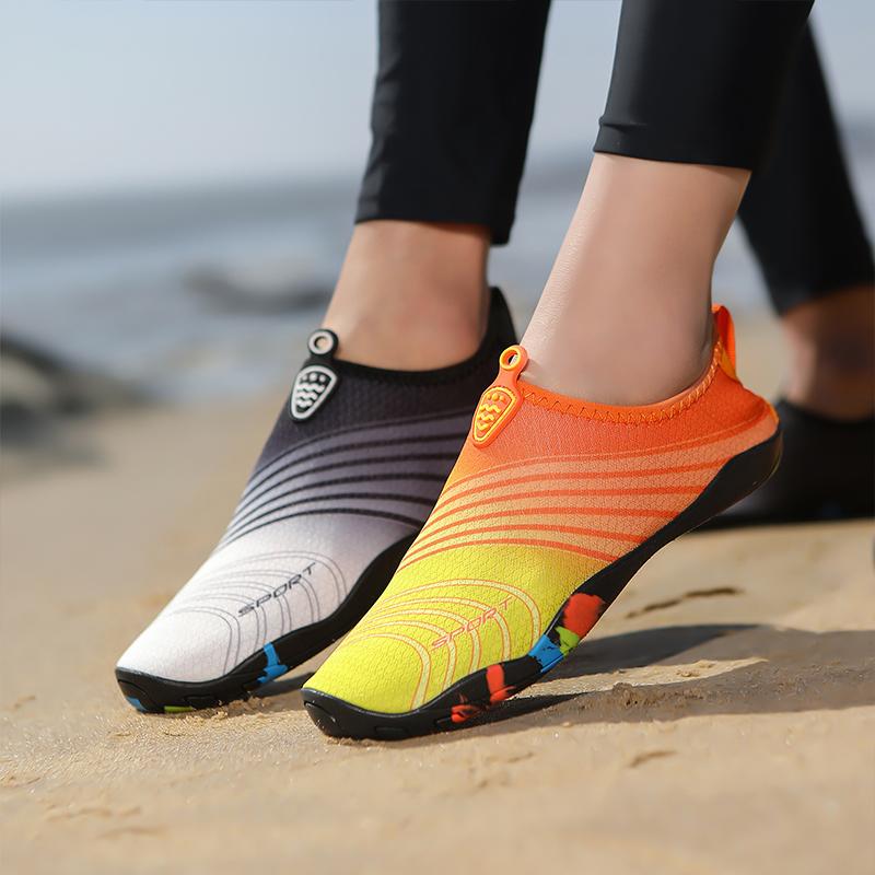 Soft Sole Aqua Shoes for Men Women Breathable Quick Dry Water Sneakers Elastic Slip-on Wading Footwear for Beach Walking Surfing
