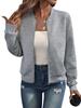 Autumn/Winter 2025 Solid Color Women's Zipper Jacket with Baseball Collar
