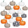 16pcs/set Halloween Foam Pumpkin Decor Set Realistic Checkered Table Centerpiece for Kitchen Fall Harvest Display Photo Props