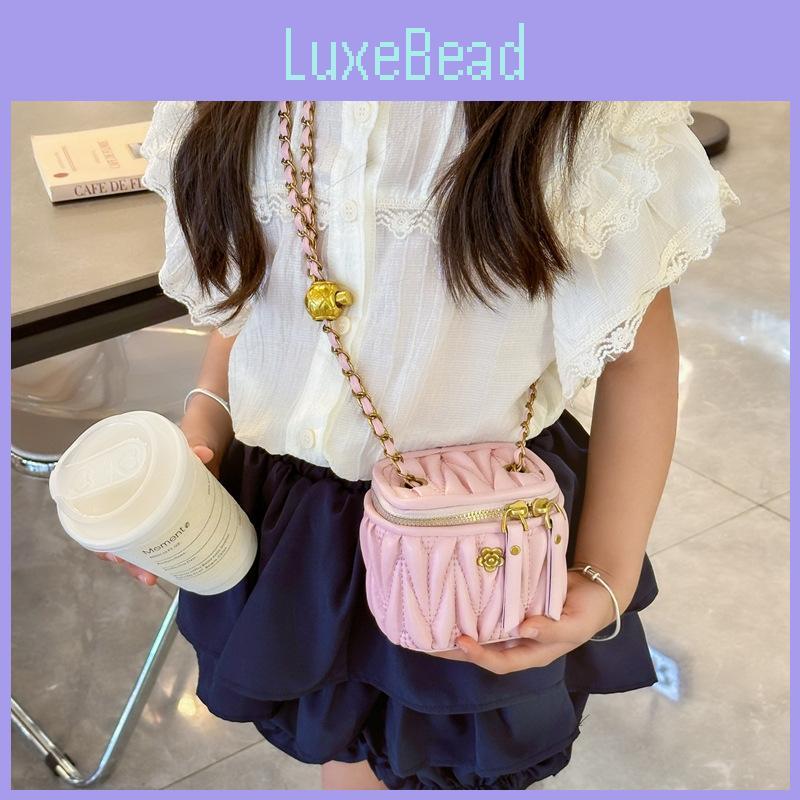Lock Flower Shape Solid Color Single Shoulder Crossbody Bag Kids Fashion Gift