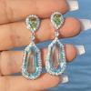 Earrings, Niche Design Sea Blue Zircon Wedding Earrings, Chic Bridal Dinner Earrings