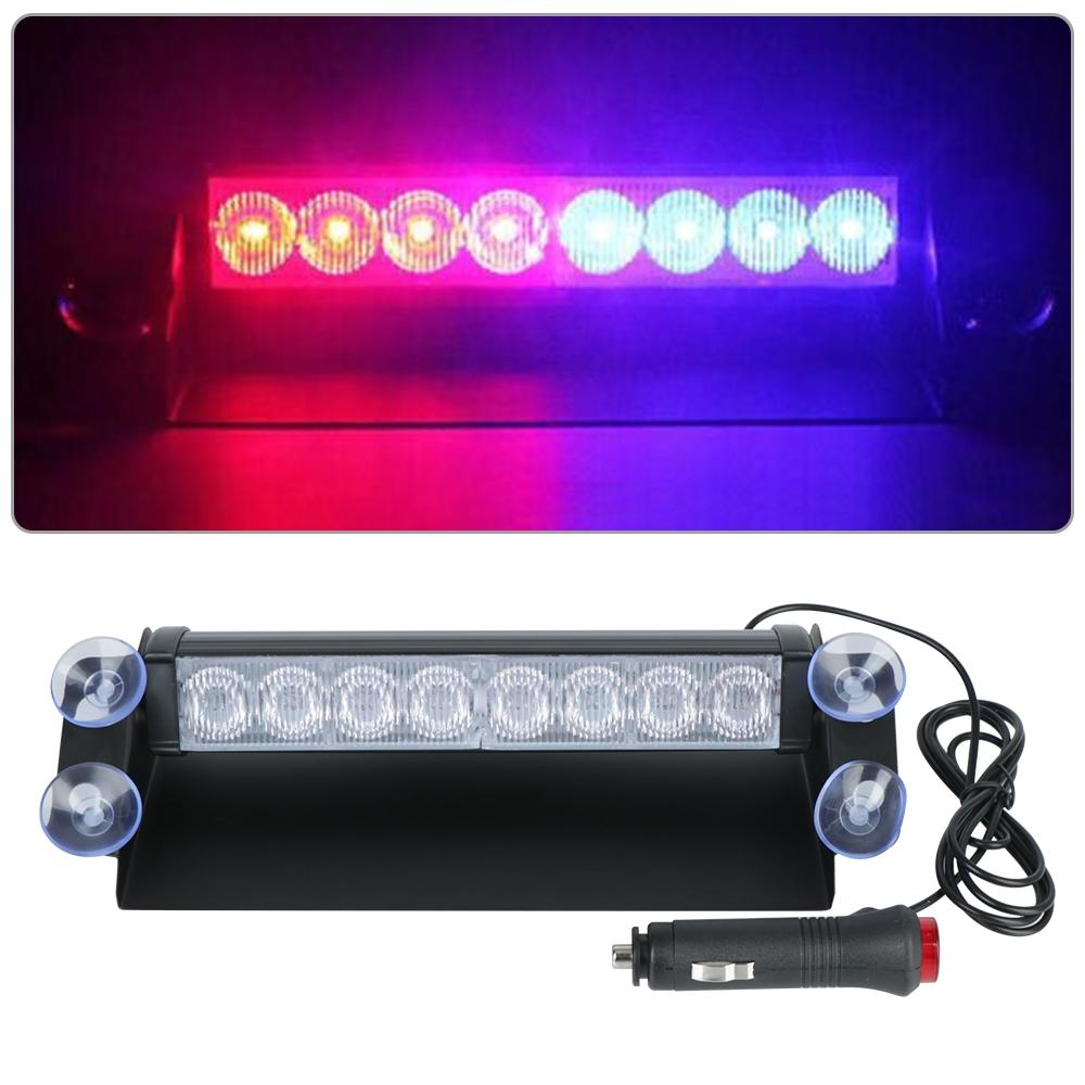 Car Truck Emergency Flasher Dash Strobe Warning Light Day Running Flash Led Police Lights 8 LEDs