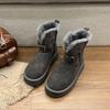 Warm Flip Plush Thick-soled Medium Tube Snow Boots for Women To Increase Their Height In Winter 2025 New Fluffy Thickened Cotton Shoes