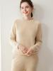 Women's Three-Ply Cashmere Sweater: Solid Color, Round Neck, Raglan Sleeves, Perfect for Autumn/Winter, Ideal for Middle-Aged Moms