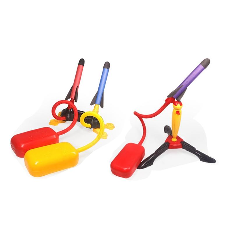 Sponge Rocket Rocket Launcher Toy Colorful Foam Rockets with Foot Launch Pad Stand ...