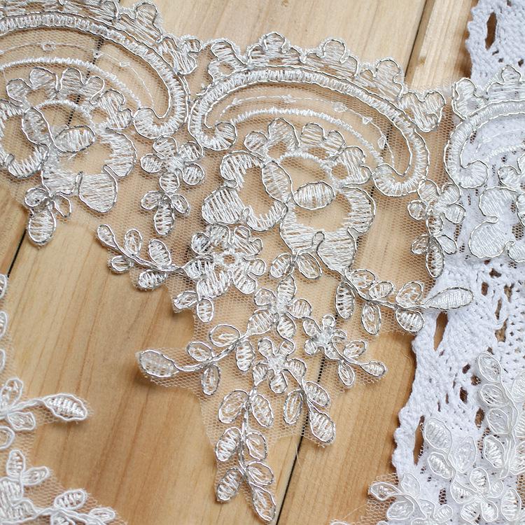 

Свадебная отделка из нежно-белого кружева, цветы для свадебного головного убора ручной работы, ширина 15,5 см