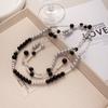 Creative Design High-End Beaded Neck Chain Long Double-Layer Retro Black Beaded Necklace Women'S Niche Simple Necklace
