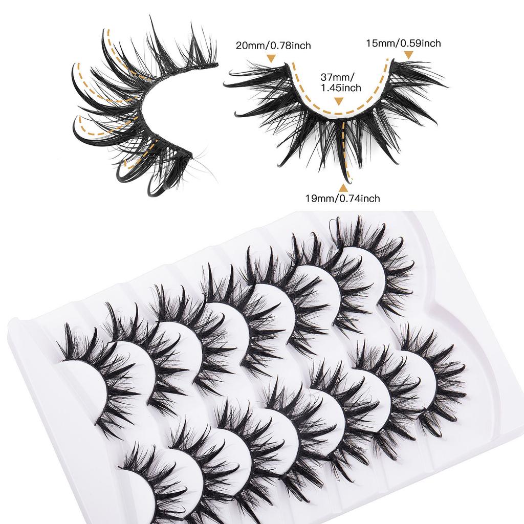7 Pairs Of False Eyelashes, Thick, Exaggerated Curling, Simulated Eyelashes, Grafted Eyelashes