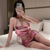 Sex underwear patent leather tight sexy hip skirt suspender backless nightclub royal sister sex uniform suit