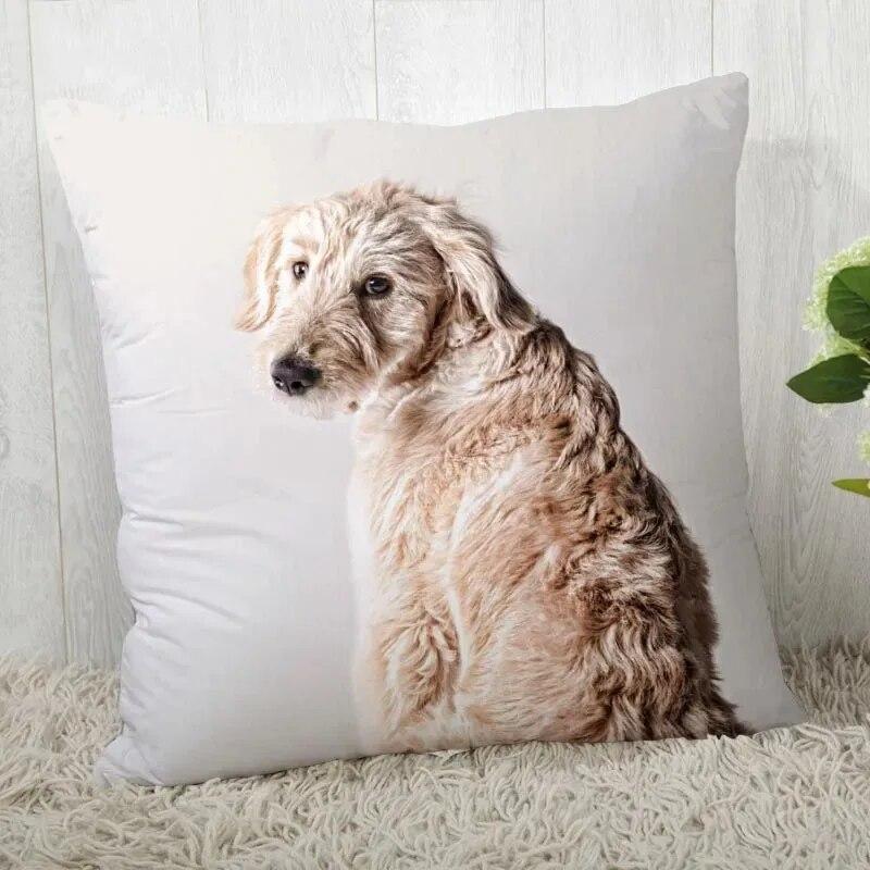 Irish Wolfhound Pillowcase Modern Home Bedroom Living Room Sofa Cushion Cover 45x45cm Peach Skin Pillowcase