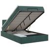 Ottoman Bed with Mattress Dark Green 120 X 200 Cm Velvet