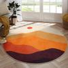 Round Rug for Bedroom,Soft Area Circle Area Rug Imitation Cashmere Carpet Boho Washable Classroom Carpet for Living Room Decor