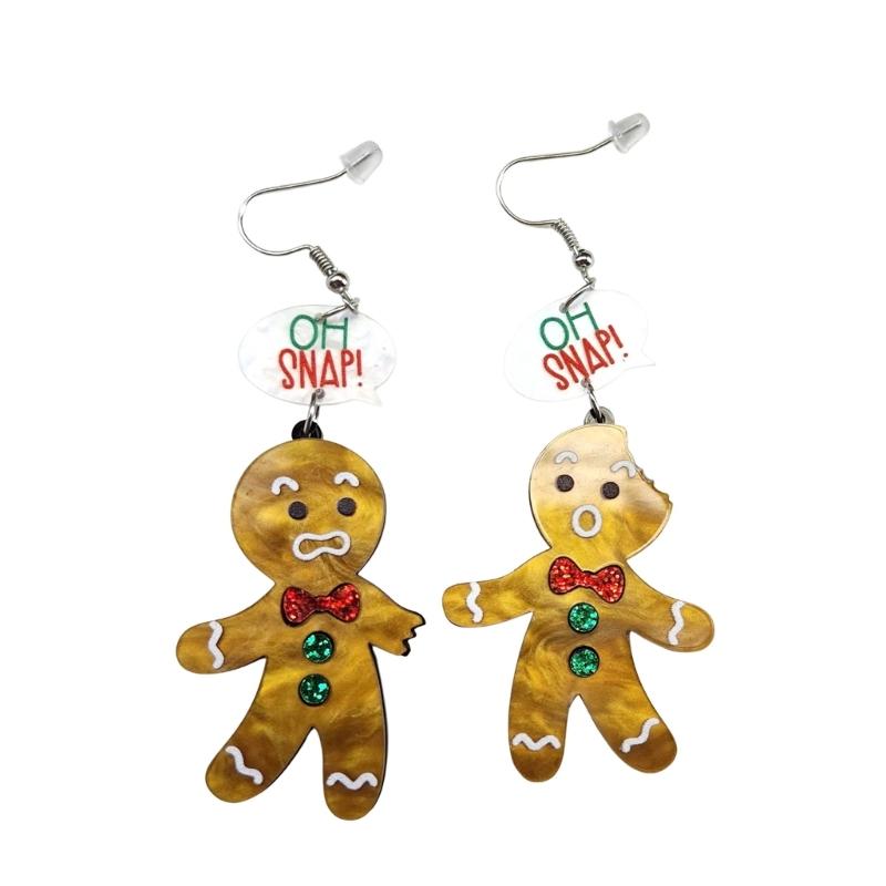 

Cartoon Gingerbreads Man Pendant Earring Fashion Dangle Earrings Funny Christmas Acrylic Drop Earring Statement Jewelry