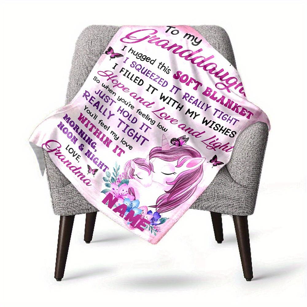 Unicorn Theme Home Customize Your Name Blankets Comfortable Soft Lightweight Allseason Multipurpose Blanket For Picnics Sofas Offices Beds Living