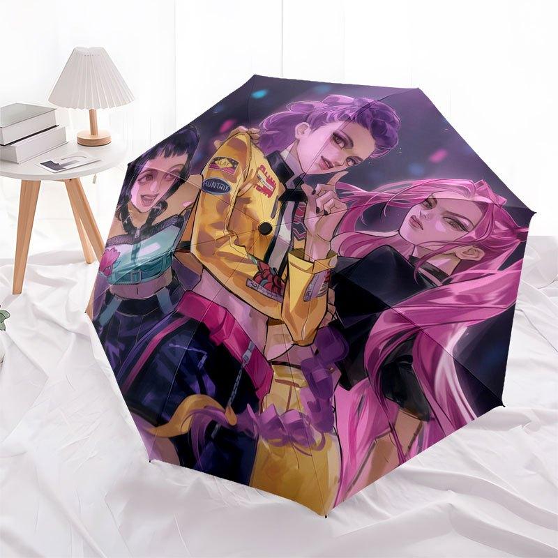 Vivid Anime Characters Art Print PosterUmbrella with Cute Design,Portable 3-Fold Compact Umbrella for Men&Women,Valentine's Day Mother's Day