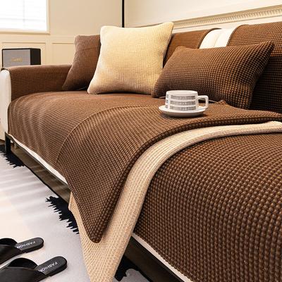 Solid Color Sofa Cushion Winter Non-Slip Plush Seat Cushion Thickened Simple Modern Minimalist Wind Leather Sofa Cover Cover Cloth