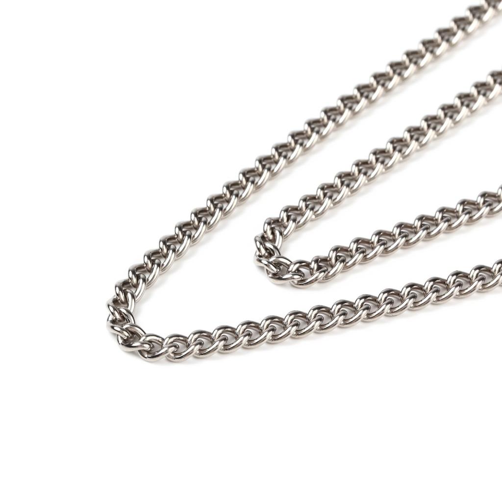 [Three B] Pure Titanium Necklace with Curb Chain, 3.4mm Wide (50cm)