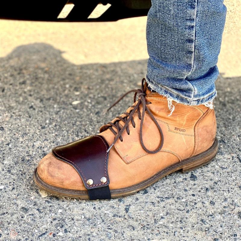 Motorcycle Gear Shifter Anti-Scratch Leather Toe Protector Boot Cover